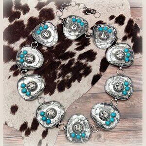 Southwest Sombrero Hat Medallion Belt - Size S/M